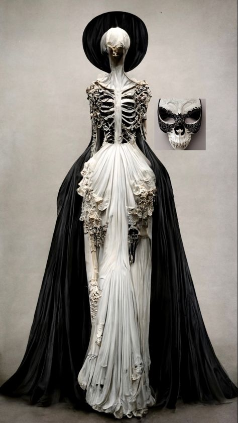 Masquerade Gown, Masquerade Outfit, Skeleton Dress, Halloween Masquerade, Fantasy Dress, Fantasy Clothing, Fancy Outfits, Fantasy Fashion, Character Outfits