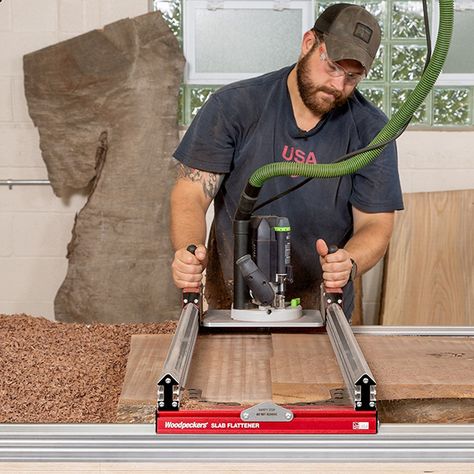 Woodpeckers | Slab | Flattening Mill | Router | Woodworker's Journal Router Sled, Router Tool, Router Jig, Woodworking Shop Layout, Serra Circular, Woodworking Logo, Woodworking Toys, Woodworking For Kids, Woodworking Workbench