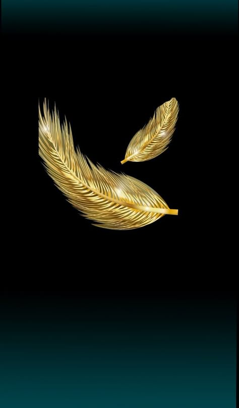 Black and gold Golden Feather Aesthetic, Black And Golden Background, Golden Feather, Black And Gold Aesthetic, Feather Wallpaper, Golden Wings, Soyut Sanat Tabloları, Seni 3d, Gold Aesthetic