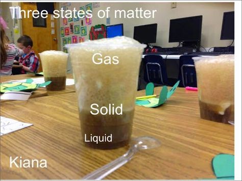 Root Beer Float Science...I always used jello to teach states of matter, but this would be fun, too. Three States Of Matter, Grade 2 Science, Root Beer Floats, Plant Parts, Second Grade Science, 1st Grade Science, First Grade Science, Matter Science, Beer Float