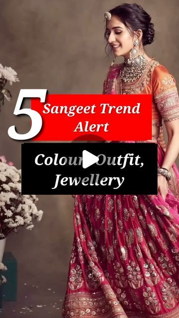 Sunita Agarwal Sood | 5 Sangeet Trend Alert ✨ Colours, Outfit & Jewellery  Disclaimer - I do not own any copyrights of the pictures posted. All intellectual... | Instagram Saree For Sangeet Function, Sangeet Sarees, Sangeet Look For Bride, Bride Sangeet Outfit, Outfit For Sangeet Function, Sangeet Outfits For Bride, Sangeet Outfits For Women, Sangeet Outfit Ideas, Saree For Sangeet