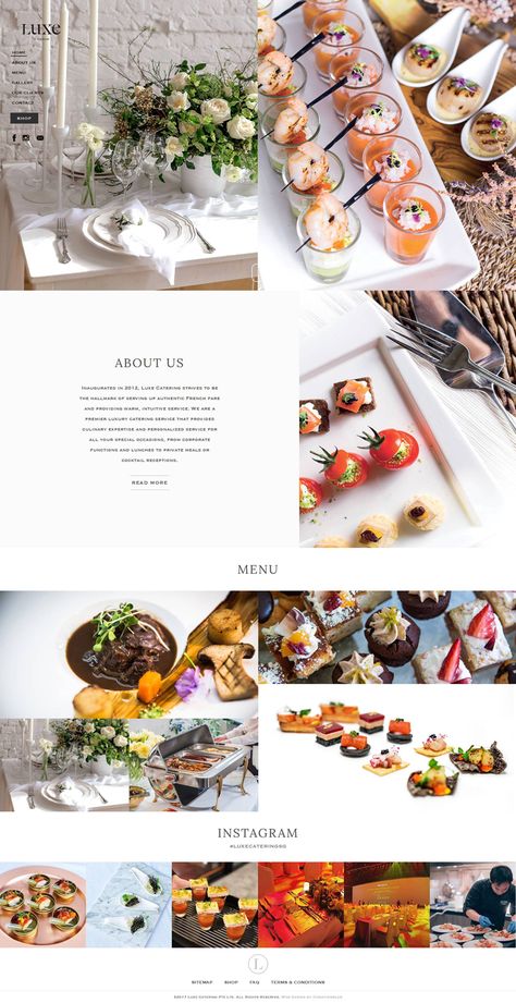 Website - Luxe Catering Pte Ltd Catering Catalogue Design, Catering Campaign, Catering Website Design, Greek Banner, Catering Branding, Catering Website, Catering Menu Design, Eat Greek, Catering Design