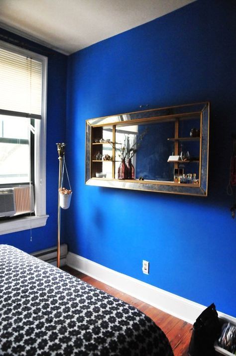 The Best Paint Colors: 10 Valspar Bold Brights  Peek-a-Boo Blue (4007-10C) Bright Blue Paint Colors, Monochromatic Bedroom Ideas, Bright Blue Bedrooms, Blue Beds, Blue Interior Paint, Bright Blue Paint, Blue Bedroom Paint, Valspar Paint Colors, Bright Paint Colors