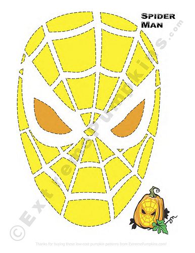 Pumpkin carving pattern - spiderman (from ExtremePumpkins.com) Marvel Pumpkin Carving, Spiderman Stencil, Spiderman Pumpkin Stencil, Spiderman Pumpkin, Superheroes Wallpaper, Halloween Pumpkin Stencils, Pumkin Carving, Halloween Pumpkin Carving Stencils, Pumpkin Template