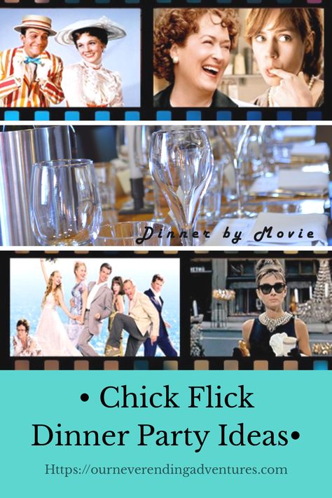 Fun movie themed dinner party ideas. Movie Themed Dinner, Themed Dinner Party Ideas, Themes Dinner Nights, Dinner Party Entertainment, Themed Dinners Ideas, Disney Themed Movie Night, Pretty Woman Movie, Bridesmaids Movie, Family Night Activities