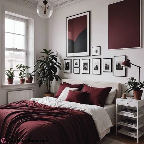 Burgundy Aesthetic ❤️❤️❤️ #aestgeticroom #aestheticroomdecor #bedroomdesign #aestheticrooms #aestheticroomideas #aestgeticroomdecor #aestheticbedroom Red Accent Bedroom, Burgundy Bedroom Ideas, Red Bedroom Ideas, Bedroom Upgrades, Burgundy Room, Red Room Decor, Burgundy Bedroom, Burgundy Decor, Burgundy Aesthetic