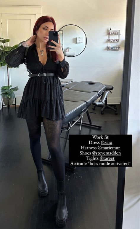 Goth Aesthetic For Work, Dressed Up Dinner Outfit, Edgy Dress Up Outfits, Alternative Fancy Outfit, Alternative Dinner Outfit, All Black Outfit Witchy, Elegant Emo Outfit, Gothic Layering Outfits, Punk Rock Wedding Guest Outfit