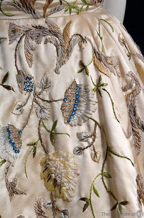 Dior 1954 ￼ ￼ Haute Couture Embroidery, Haute Couture Details, Beadwork Embroidery, Christian Fashion, Couture Embroidery, Needlework Embroidery, Couture Details, Ribbon Work, Silk Ribbon Embroidery