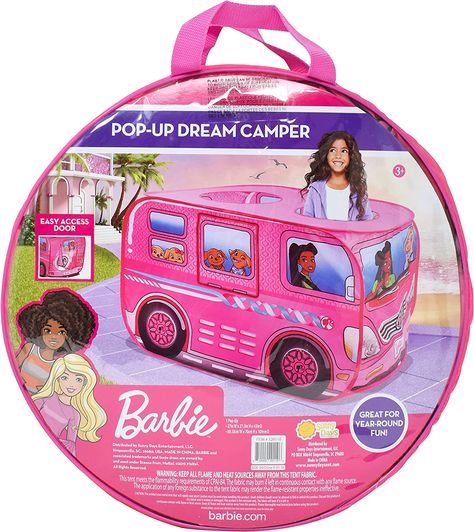 Barbie Camper, Dream Camper, Camper Art, Accessoires Barbie, Tent Fabric, Imaginary Play, Kids Tents, Pop Up Camper, Princess Castle