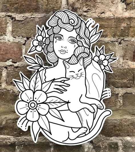 Traditional Tattoo Outline, Traditional Tattoo Inspiration, Tattoo Cute, Idea Tattoo, Tattoo Aesthetic, Tattoo Minimalist, Witch Tattoo, Flash Tattoo Designs, Old School Tattoo Designs