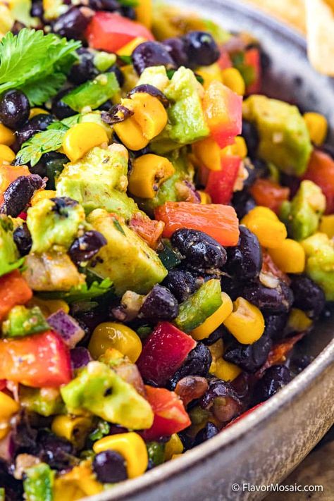 Doritos Salad, Bean Corn Avocado Salad, Mexican Side Dish, Corn And Bean Salad, Black Bean And Corn Salad, Honey Lime Vinaigrette, Bean And Corn Salad, Black Bean Corn Salad, Corn Bean Salsa