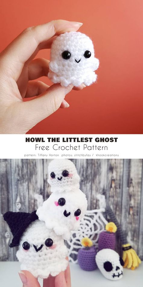 Howl The Littlest Ghost, Simple Crochet Ghost, Beginner Crochet Ghost, Crochet Ghost Coasters Free Pattern, Crochet Ghost Square, Easy Ghost Crochet Pattern Free, Baby Ghost Crochet Pattern, Tiny Crochet Ghost Pattern, Mini Crochet Ghost Pattern Free