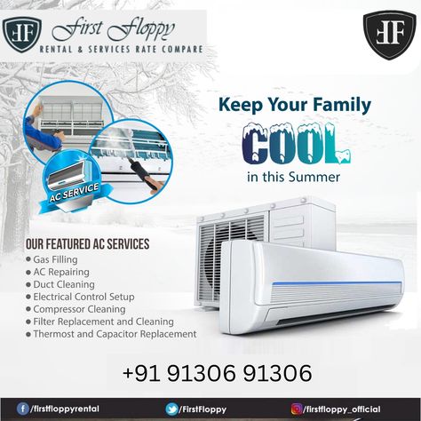 Don't let a broken AC unit spoil your summer! Call us today to schedule a repair appointment. #ACRepair #HVACService #LocalExperts #summerheat #firstfloppy #ac #repair #service #installation Login on: www.firstfloppy.com Call@ +91 91306 91306 Ac Ads, Air Conditioner Maintenance, Air Conditioning Maintenance, Air Conditioner Service, Clean Air Conditioner, Refrigeration And Air Conditioning, Washing Machine Repair, Ac Maintenance, Ac Repair Services