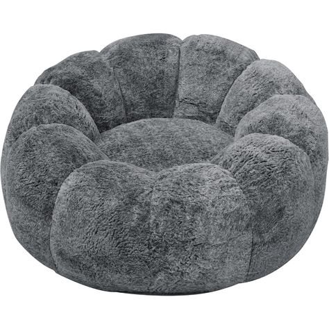 36" Memory Foam Bean Bag Sofa Chair with Flower Armrest Design Faux Fur Comfy Reading Chairs for Comfy Reading Chair, Bean Chair, Giant Bean Bag Chair, Fur Chair, Loft Bed Plans, Dream Bedroom Inspiration, Comfy Reading, Adult Bean Bag Chair, Giant Bean Bags