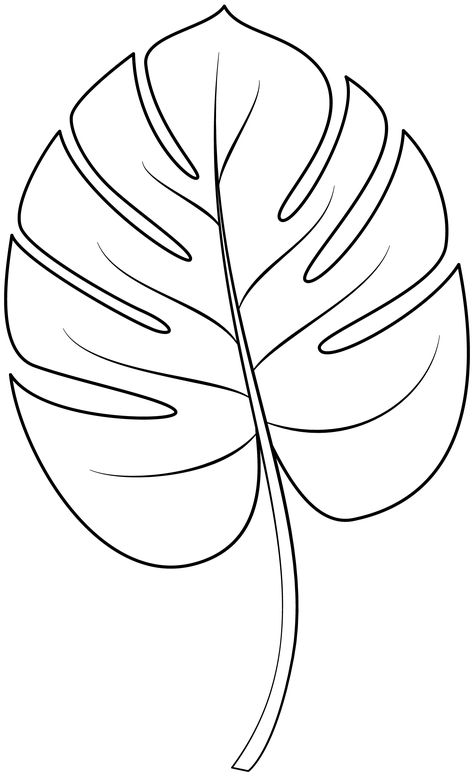 Tropical Leaves Printable Free, Leaf Monstera Drawing, Free Printable Leaves Leaf Template, Paper Leaf Template Free Printable, Banana Leaf Template, Printable Palm Leaf Template, Palm Tree Leaves Template, Tropical Leaf Pattern Printable, Leaves Pattern Leaf Template