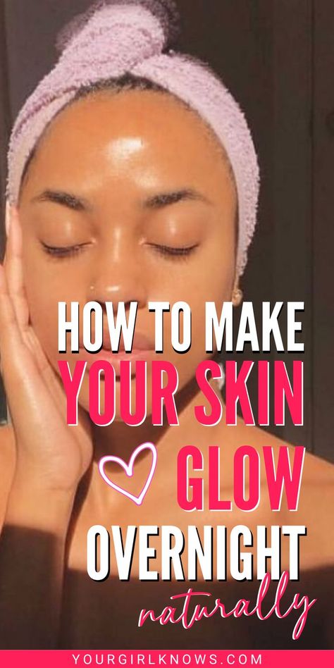 Who doesn't wanna wake up feeling radiant? With these 12 tips on how to make your skin glow naturally overnight, you'll be on your way to achieve your dreamy skin in a night's time! Glowing Skin Overnight, Clear Skin Overnight, Remedies For Glowing Skin, Home Remedies For Pimples, Overnight Face Mask, Pimples Under The Skin, Pimples Overnight, Skin Face Mask, Pimples On Face