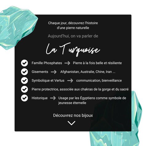 La pierre turquoise est une pierre bleue formée de fines veines brunes. Utilisée depuis des millénaires, cette pierre suscite plusieurs mythes et légendes. Ce mélange impétueux de deux éléments contraires est un symbole de protection. #mineraux #lithotherapie #turquoise #pierrenaturelle #braceletpierrenaturelle #pierre #braceletunisexe Turquoise