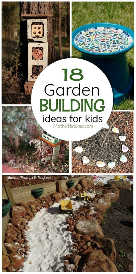 Kids building projects for the garden Garden Building Ideas, Kids Building Projects, Kindness Garden, School Garden Club, Preschool Garden, Decoration Shabby, Sensory Garden, Outdoor Education, Meteor Garden 2018