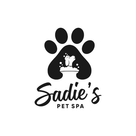 Dog Grooming Logo, Pet Care Logo, Spa Logo Design, Love Job, Dog Spa, Spa Logo, Pet Spa, Free Vectors, Animal Logo