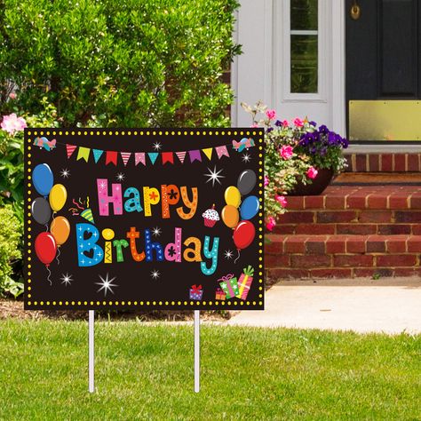 2023 Birthday, Balloons Cake, Table Cloth Decorations, Outdoors Birthday Party, Birthday Yard Signs, Signs Decor, Colorful Balloons, Birthday Badge, Colorful Birthday