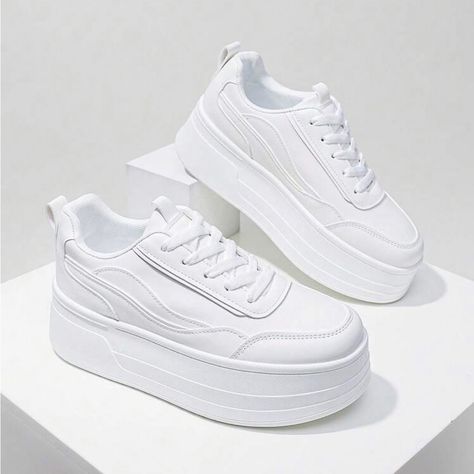 New With Tags Condition Brand: Amazon Size: 6 Color: White Platform Sneakers Platform Height 2.2 Inches Length: 9.2 Inches Cute Platform Sneakers, Platform Shoes White, Chunky White Sneakers, Casual Shoes Women Sneakers, Chunky Platform Sneakers, White Sneakers Outfit, White Platform Shoes, Amazon Shoes