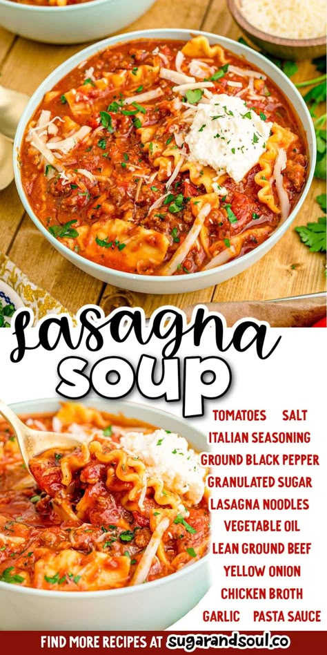 Chicken With Lasagna Noodles, Lasagna Soup Pasta Sauce, Lasagna Soup Easy Ground Beef, Lasagna Soup With Chicken Broth, Lasagna Soup Ground Beef, Lasagna Soup With Jar Sauce, Pasta Sauce Soup, Crockpot Lasagna Soup With Spaghetti Sauce, Lasagna Soup Made With Spaghetti Sauce