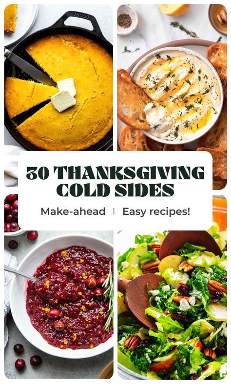 Are you planning for the big day? If so, look no further than these cold Thanksgiving side dishes! They're festive, easy to make, and delicious, and they can *mostly* be made ahead of time for a stress-free holiday dinner! Julie Blanner Recipes, Friendsgiving Side Dishes, Easy Thanksgiving Side Dishes, Thanksgiving Sidedish, Easy Thanksgiving Sides, Thanksgiving Vegetables Side Dishes, Thanksgiving Vegetable Sides, Cold Side Dishes, Thanksgiving Side Dishes Healthy