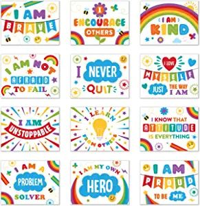 Amazon.com : Laminated Classroom and Bulletin Board Decoration Set - 12 Positive Affirmation Poster Set : Office Products Classroom Posters Elementary, Inspirational Classroom Quotes, Bulletin Board Decoration, Classroom Motivational Posters, Inspirational Classroom Posters, Classroom Motivation, Motivational Decor, Classroom Wall Decor, Classroom Board