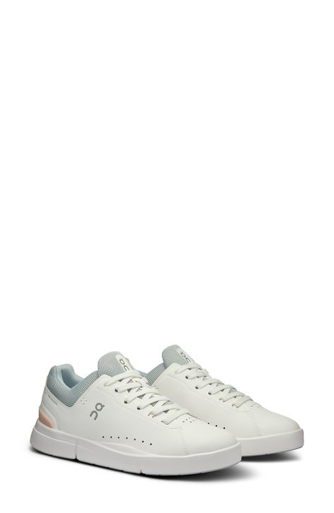 On THE ROGER Advantage Tennis Sneaker available at #Nordstrom White Cushioned Sneakers For Sports, On Roger Shoe, Luxury White Slip-on Sneakers, On The Roger Shoe, White Scratch-resistant Synthetic Sneakers, Tennis Sneakers, Tennis, Nordstrom, Sneakers