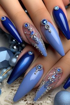 Navy Nail Designs, Navy Nails Design, Nail Designs Winter, Navy Nails, Rainbow Nail, Winter Nail Designs, Hd Print, Beautiful Nail Art, Summer Nail