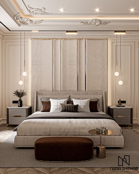 New Classic Bedroom, Bedroom Design Luxury, Classic Bedroom Design, Classical Interior, Neoclassical Interior, Bedroom Interior Design Luxury, Modern Luxury Bedroom, Luxury Bedroom Design, Bedroom Renovation