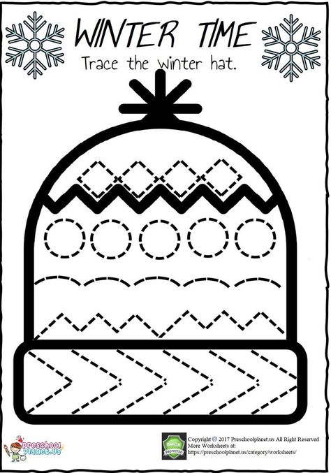 Winter Kindergarten Worksheets, Apple Seed Counting, Preschool Winter Worksheets, Abc Activities Preschool, Counting Worksheet, Emotions Preschool, Worksheet For Kindergarten, Preschool Fine Motor Activities, Winter Activities Preschool