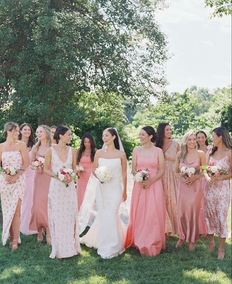 Pink Garden Party Bridesmaid Dresses, Pink Bridesmaids Dresses Mismatched, Mismatched Pink Bridesmaid Dresses, Mismatched Blush Bridesmaid Dresses, Shades Of Pink Wedding, Pink Bridesmaid Dresses Mismatched, Mixed Bridesmaid Dresses, Pale Pink Bridesmaid Dresses, Light Pink Bridesmaids