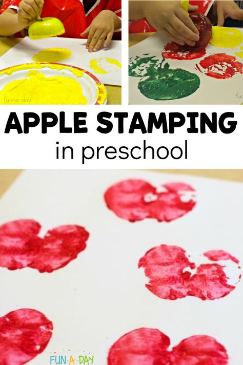 Painting with apples or apple stamping is a classic process art activity for preschoolers. It’s perfect for your next preschool apple theme, fruit theme, or harvest theme. It's always a hit and is just plain fun!! Painting With Apples, Apple Lesson Plans, Apple Stamping, A Is For Apple, Harvest Theme, Activity For Preschoolers, Art Preschool, Apple Preschool, Art Project For Kids