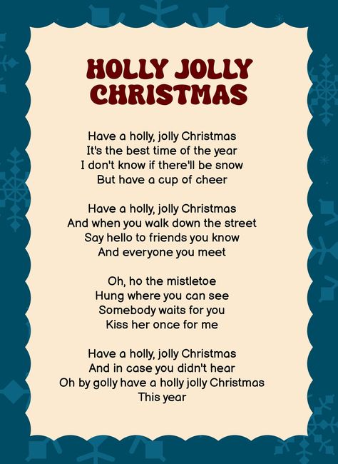 Christmas Carol Lyrics, Daycare Songs, Christmas Song Lyrics, Christmas Carols Lyrics, Christmas Carols Songs, Christmas Songs For Kids, Carol Songs, Choir Songs, Christmas Songs Lyrics