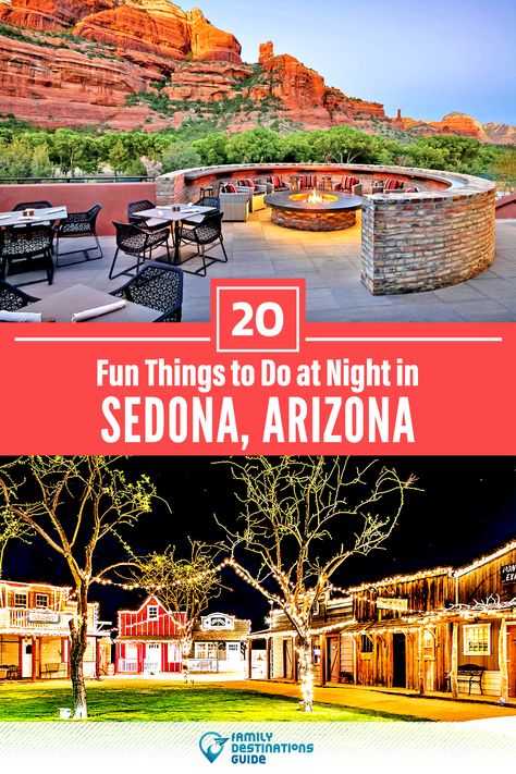 Sedona Grand Canyon Itinerary, Sedona Nightlife, Sedona Arizona Things To Do In, Sedona Outfits, Night Time Activities, Sedona Travel Guide, Sedona Arizona Travel, Things To Do In Sedona, Sedona Travel