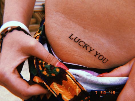 tattoo black cute simple lucky lucky you Underarm Tattoo, Secret Tattoo, Lucky Tattoo, Hip Tattoos Women, Small Tattoos Simple, Small Hand Tattoos, Classy Tattoos, Line Tattoo, Tattoo Black