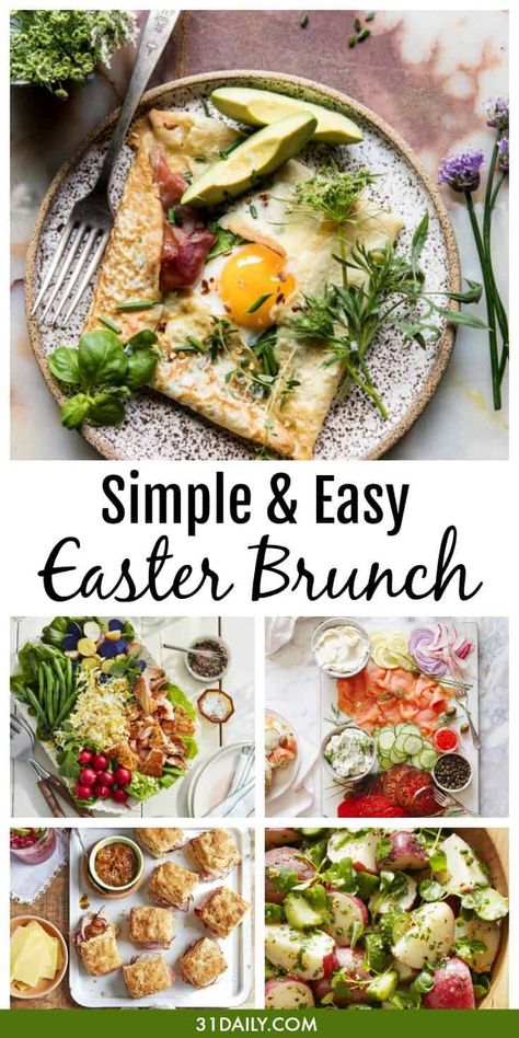 Simple and Easy Easter Brunch Recipes and Ideas | 31Daily.com #easter #brunch #spring #mothersday Easter Brunch Sides, Easter Recipes Ideas, Easter Brunch Buffet, Easy Easter Brunch Recipes, Easter Brunch Recipes, Savoury Breakfast, Easy Easter Brunch, Brunch Easter, Easter Brunch Menu