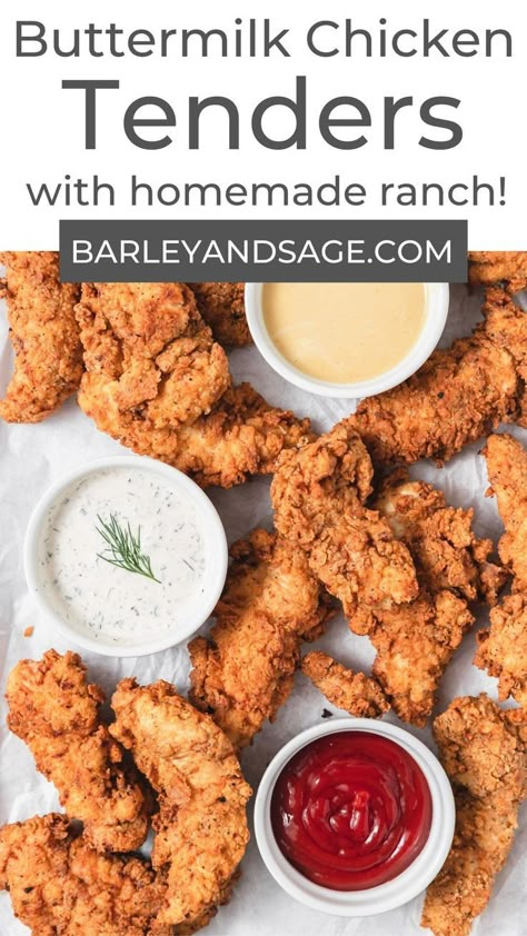 Buttermilk Fried Chicken Tenders, Buttermilk Marinade, Buttermilk Chicken Tenders, Homemade Chicken Tenders, Chicken Strip Recipes, Homemade Fried Chicken, Fried Chicken Strips, Breaded Chicken Tenders, Fried Chicken Tenders