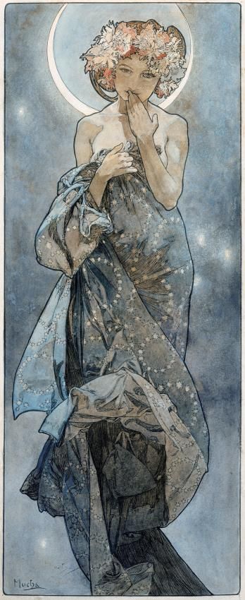 Alfons Maria Mucha, Art Nouveau Mucha, Motifs Art Nouveau, Illustration Art Nouveau, Alphonse Mucha Art, Mucha Art, Alfons Mucha, Art Nouveau Illustration, Hur Man Målar