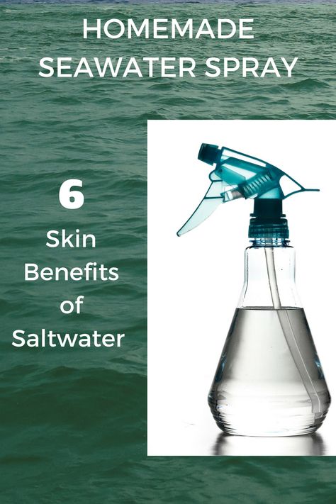 Make your own salt water spray - a natural beauty product you can use as a  skin tonic. If you've never tried salt on the skin, try it now. It is cheap  and easy to make. Salt Water For Face Skin Care, Salt Water Clear Skin, How To Use Salt Water For Face, Does Salt Water Help Acne, Salt Water Skin Care, Salt Water For Skin, Salt Water For Face, Salt Water Face Wash, Salt Water For Acne