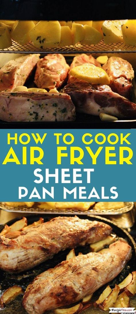 Air Fryer Sheet Pan Recipes, Air Fryer Sheet, Sheet Pan Meals, Sheet Pan Meals Chicken, Recipes Salmon, Air Fryer Fish, Cooks Air Fryer, Homemade Snickers, Tray Bake Recipes