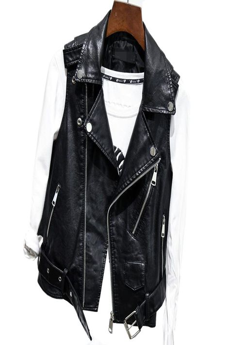 wholesale women's leather & faux leather-Wholesale cheap leather & suede gender -plus size black sleeveless pu leather jackets 2019 spring summer women pu belt veste motorcycle jacket waistcoat rivet vests 807 from Chinese women's leather & faux leather supplier - hongyeli on DHgate.com. Spring Punk Streetwear Vest, Punk Style Vest For Streetwear In Fall, Edgy Vest For Biker Events In Fall, Sleeveless Black Biker Jacket For Fall, Punk Style Vest Outerwear For Fall, Punk Sleeveless Outerwear For Streetwear, Casual Sleeveless Outerwear For Biker Events, Casual Sleeveless Vest For Biker Events, Black Punk Vest For Spring