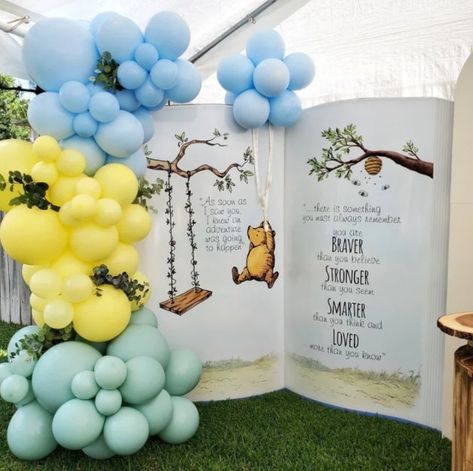 Winnie-the-Pooh Inspired DIY Balloon Garland Kit - 1st Birthday Baby Shower, Balloon Arch, It's a BOY, First Birthday, Boys Party, Backdrop etsy Winnie The Pooh Backdrop, Book Backdrop, Baby Shower Balloon Arch, Winnie The Pooh Themes, Pooh Birthday, Winnie The Pooh Birthday, Classic Winnie The Pooh, Pastel Balloons, Arch Kit