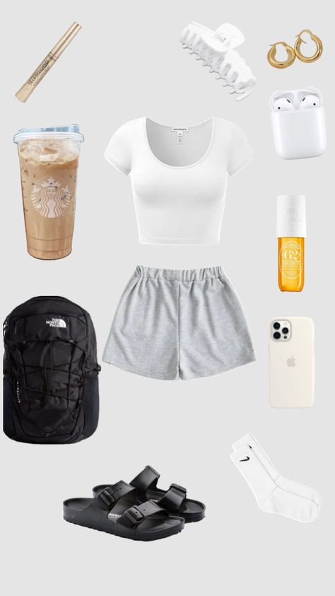 Cute Everyday Outfits Shorts, Outfits For First School Day, School Outfits 2023 Summer, Middle School Outfits Shorts, Summer Outfits Back To School, Summer Outfit Inspo 2023 Casual, Cute Outfits For School Hot Weather, First Day Of School Outfit Summer Shorts, Casual School Outfits Summer Shorts