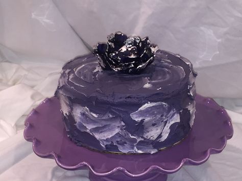 Antiqued dark purple buttercream Dark Purple Cake Aesthetic, Dark Purple Birthday Cake, Dark Purple Cake, Purple Desserts, Purple Cakes Birthday, Purple Food, Purple Cakes, Purple Vibe, Purple Birthday