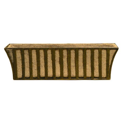 Deer Park Ironworks Solera Window Box with Coco Liner | www.hayneedle.com Planter Railing, Metal Window Boxes, Planter Liners, Metal Railing, Best Led Grow Lights, Planter Window, Rectangular Planters, Window Planter Boxes, Iron Railing