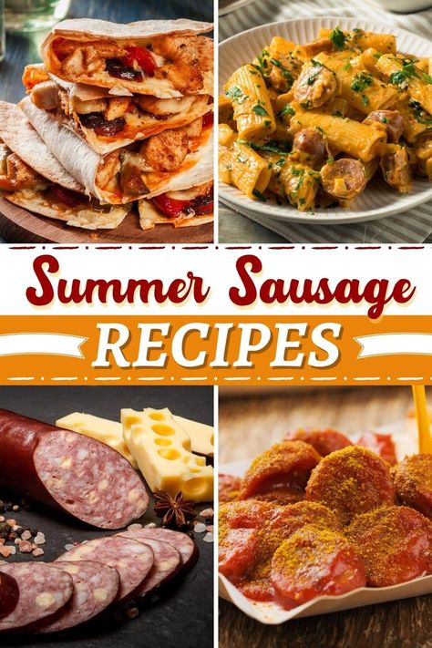 Recipes With Summer Sausage, Summer Sausage Appetizers, Deer Summer Sausage, Hillshire Farm Sausage Recipes, Venison Summer Sausage, Venison Summer Sausage Recipe, Beef Sausage Recipes, Summer Sausage Recipes, Ground Sausage Recipes