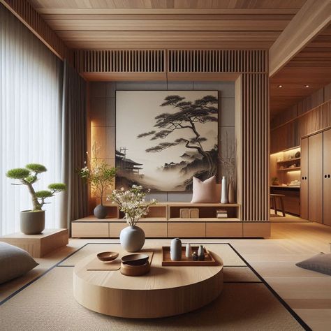 Modern Japanese Interior Design French Japanese Interior, Japanese Living Room Ideas Modern, Japanese Modern Interior, Modern Japanese Living Room, Japanese House Interior, Japanese Mid Century Modern, Modern Chinese Interior, Japanese Style Living Room, Modern Japanese Homes