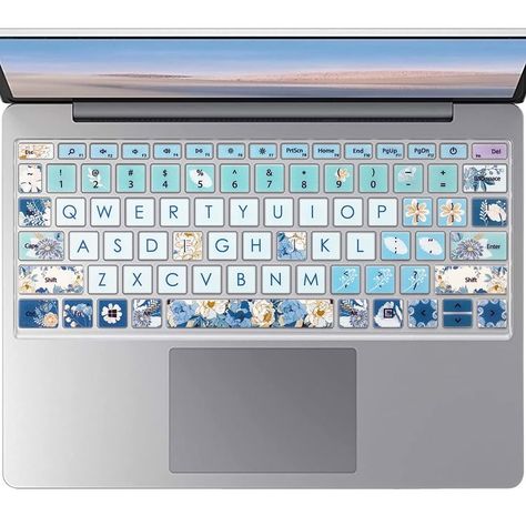 Keyboard Skin for Microsoft Surface Laptop Go 12.4" Touchscreen 2020 Release, Surface Laptop Go Accessories, 12.4 inch Laptop Go Protective Keyboard Cover, Peony Keyboard Stickers Printable, Laptop Skin Ideas, New Apple Laptop, Laptop Keyboard Stickers, Macbook Keyboard Cover, Laptop Keyboard Covers, Surface Laptop Go, Funny Laptop Stickers, Laptop Skin Cover